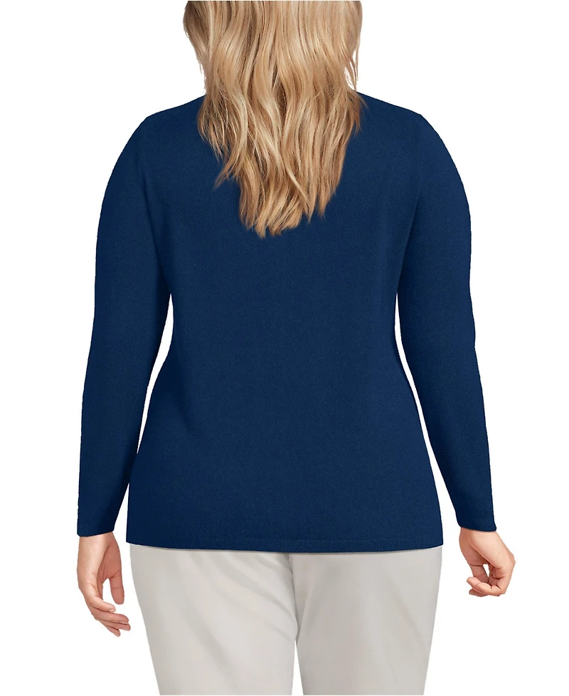 Lands' End Women's Plus Cashmere Cardigan Sweater