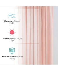 Hlc.me 2 Pack Sheer Voile Window Curtain Sheer Panels