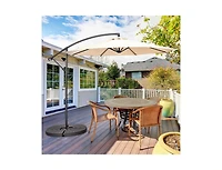 Slickblue Offset Cantilever Umbrella with 8 Ribs and Cross Base for Patio Shade