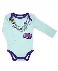 Baby Mode Girls Fancy Jewels Bodysuit, Pants and Socks, 3 Piece Set