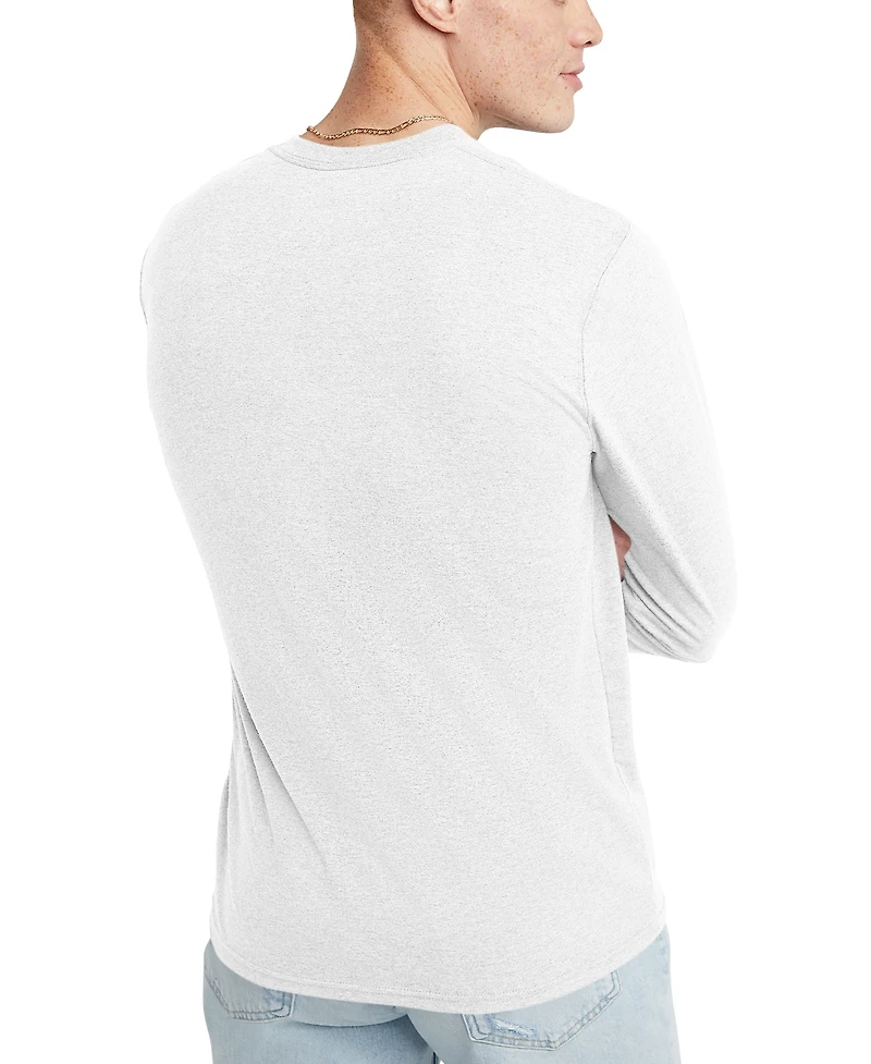 Men's Hanes Originals Tri-Blend Long Sleeve Henley T-shirt