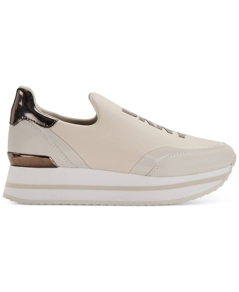 Dkny Women's Dalla Logo Slip-On Striped Platform Sneakers