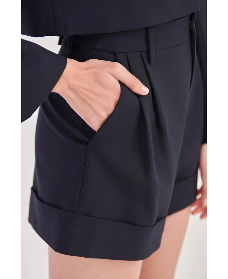 Women's High-waisted Cuffed Shorts