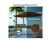 10 ft Patio Offset Umbrella Market Hanging Umbrella for Backyard Poolside Lawn Garden