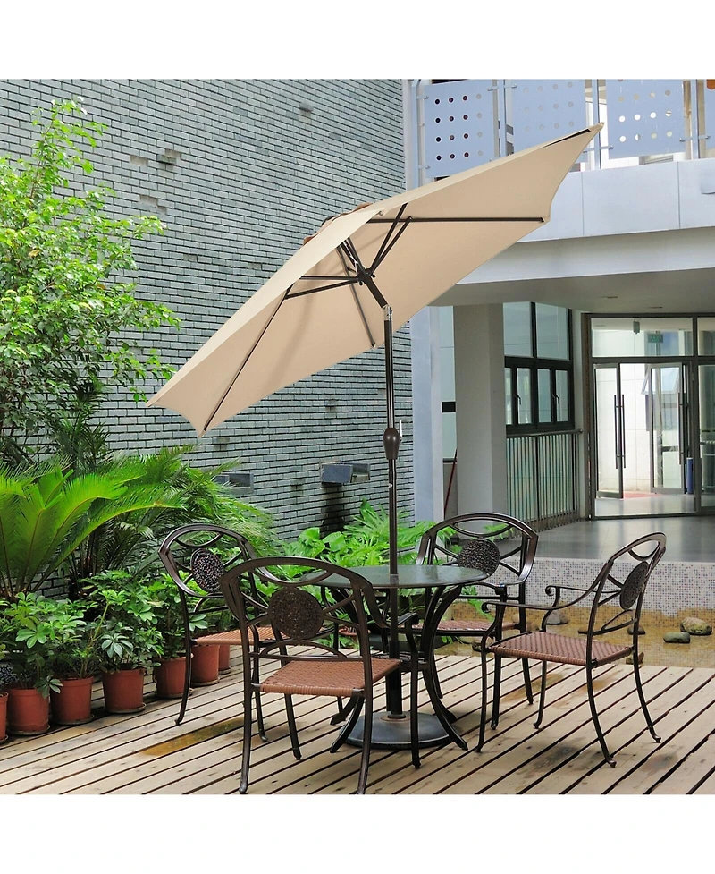 Slickblue 9 ft Outdoor Market Patio Table Umbrella Push Button Tilt Crank Lift