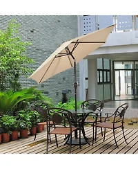 Slickblue 9 ft Outdoor Market Patio Table Umbrella Push Button Tilt Crank Lift