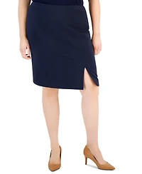 Tahari Asl Plus Size Slit-Front Zip-Back Pencil Skirt