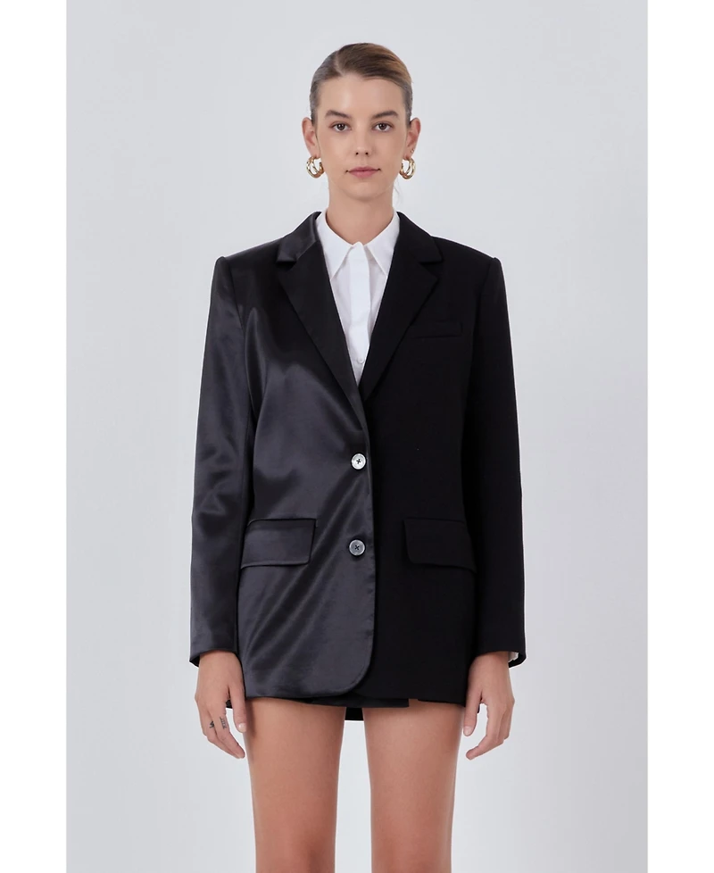 Women's Satin Suit Blazer
