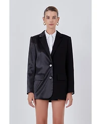 Women's Satin Suit Blazer