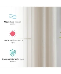 Hlc.me 2 Piece Semi Sheer Voile Window Curtain Drapes Grommet Panels for Bedroom