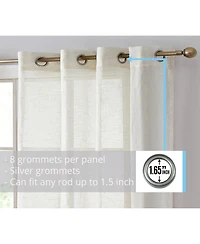Hlc.me Sierra Burlap Flax Linen Semi Sheer Privacy Light Filtering Transparent Window Grommet Thick Curtains Panels
