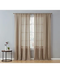 Hlc.me Monaco Premium Soft Decorative Ombre Lace Semi Sheer Light Filtering Rod Pocket Window Treatment Curtain Drapery Panels for Bedroom & Living Ro
