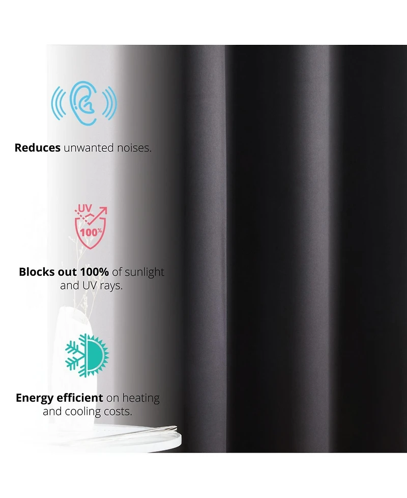 Hlc.me Laurance Full Shaded Blackout Curtains - Thermal Insulation Light Blocking Home Theater Grommet Window Drapery Basement Curtains