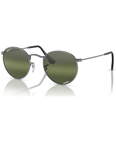 Ray-Ban Men's Round Metal Chromance Polarized Sunglasses, Mirror Gradient RB3447