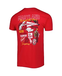 Men's Red Distressed Maryland Terrapins Vintage-Like Through the Years 2-Hit T-shirt