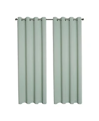 Kate Aurora Hotel Living 2 Pack 100% Blackout Grommet Top Sage Green Curtain Panels