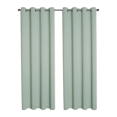 Kate Aurora Hotel Living 2 Pack 100% Blackout Grommet Top Sage Green Curtain Panels