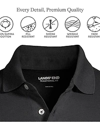 Lands' End Big & Tall Long Sleeve Super Soft Supima Polo Shirt