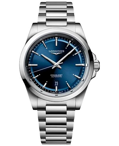 Longines Men's Swiss Automatic Conquest Stainless Steel Bracelet Watch 41mm