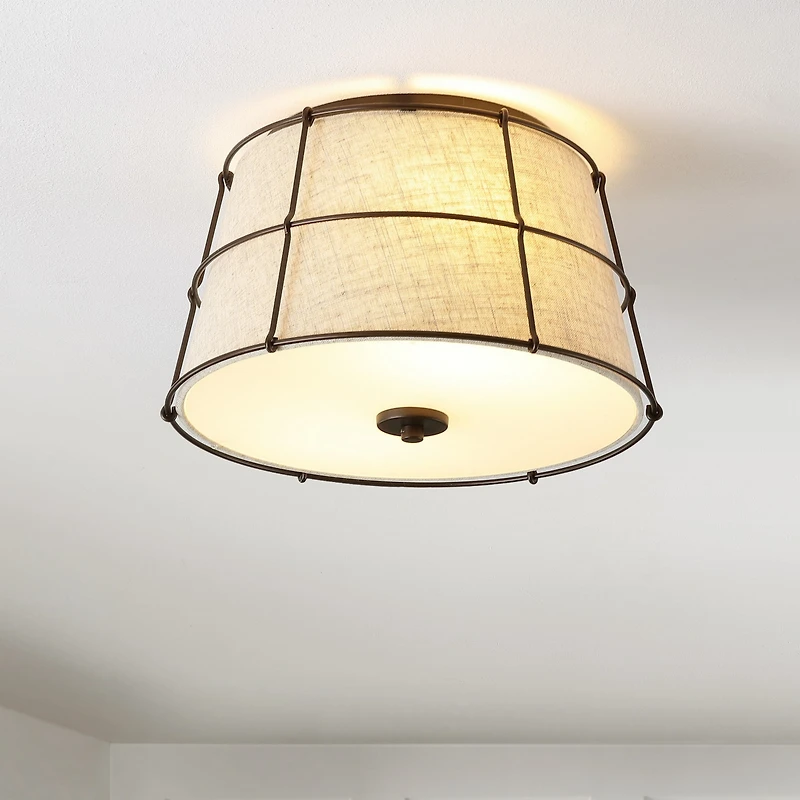 Jonathan Y Silas Rustic Farmhouse Led Flush Mount Ceiling Light