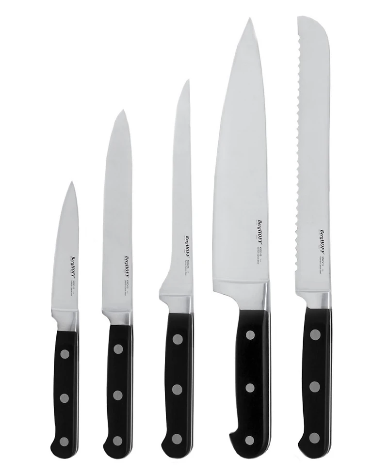 BergHOFF Contempo German Steel 7-Pc. Cutlery Set in Wood Case & Sharpener