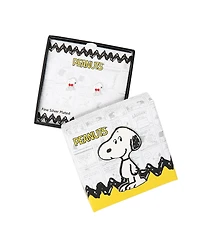 Peanuts Silver Plated and Enamel Snoopy with Heart Stud Earrings