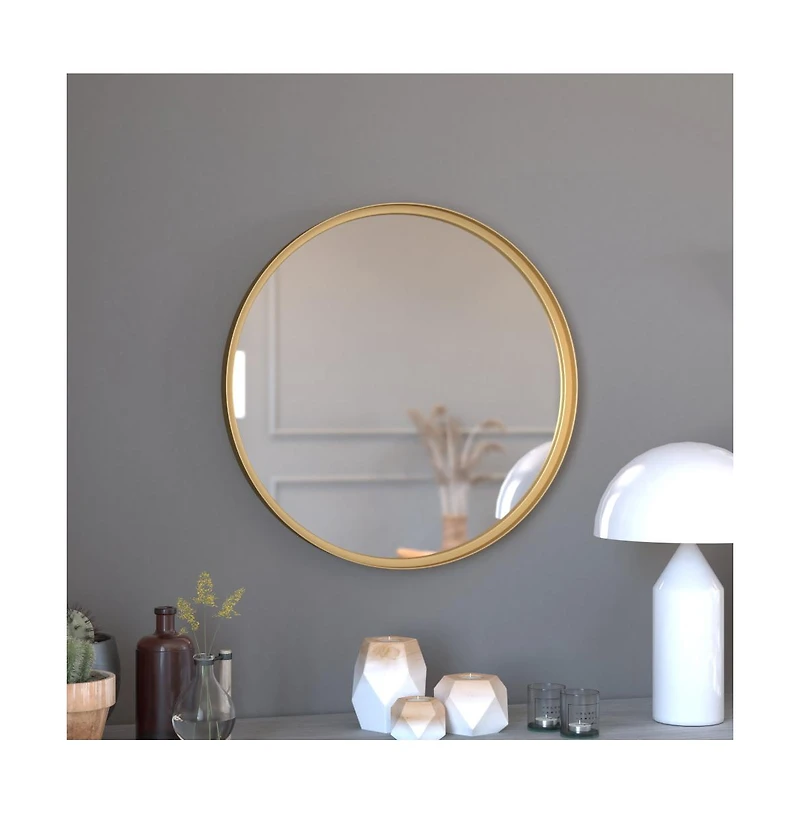 Merrick Lane Monaco Accent Wall Mirror With Metal Frame For Bathroom, Vanity, Entryway, Dining Room, & Living Room
