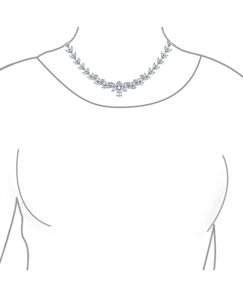 Bling Jewelry Classic Marquise Cut Cubic Zirconia Drop Teardrop Aa Cz Statement Collar Tennis Necklace Prom Pageant