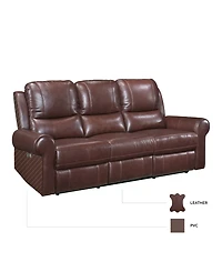 White Label Florentina 82" Leather Match Power with Power Headrests Double Reclining Sofa