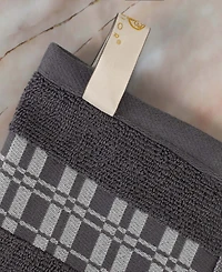 Superior Larissa Geometric Embroidered Jacquard Border Cotton -Pc. Bath Towel Set