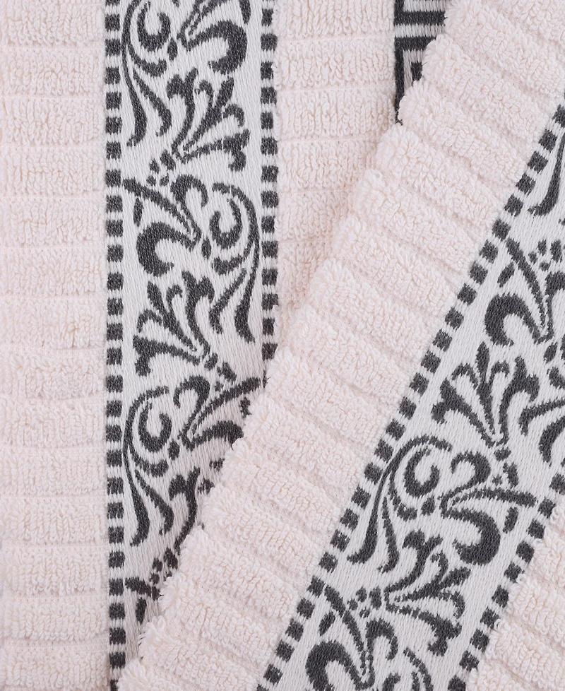 Superior Athens Cotton with Greek Scroll and Floral Pattern, 4 Piece Bath Towel Set