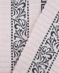 Superior Athens Cotton with Greek Scroll and Floral Pattern, 4 Piece Bath Towel Set
