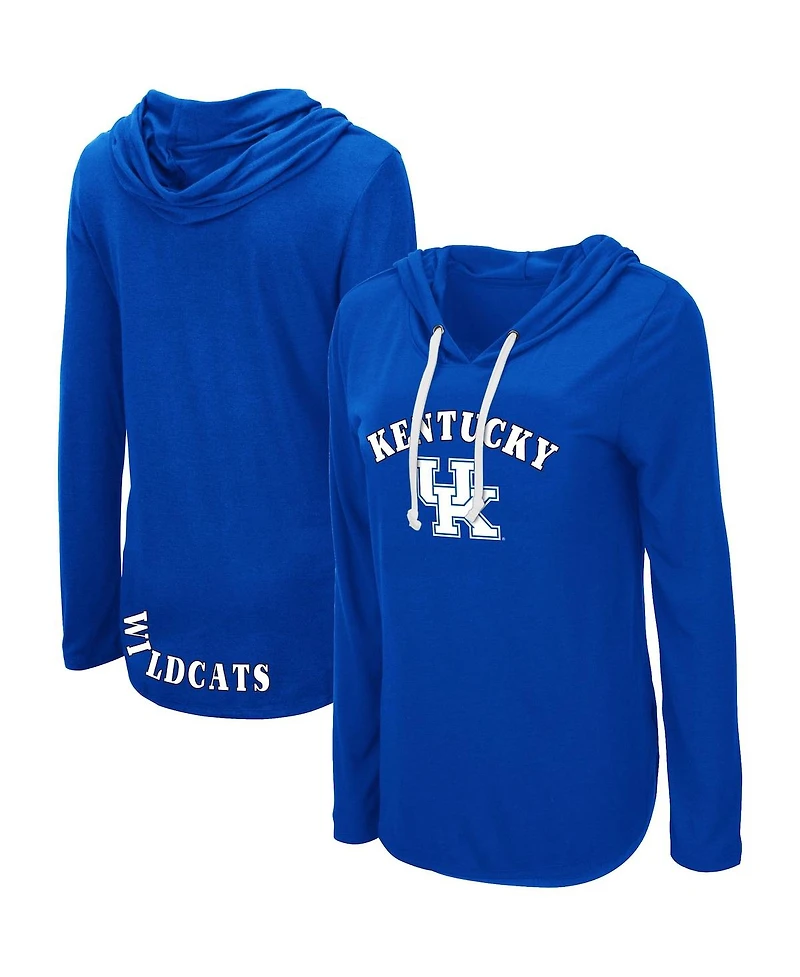Women's Colosseum Royal Kentucky Wildcats My Lover Lightweight Hooded Long Sleeve T-shirt