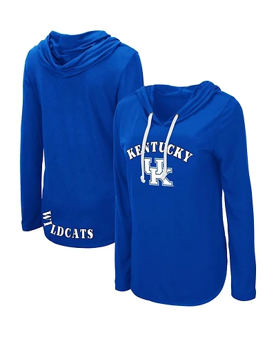 Women's Colosseum Royal Kentucky Wildcats My Lover Lightweight Hooded Long Sleeve T-shirt