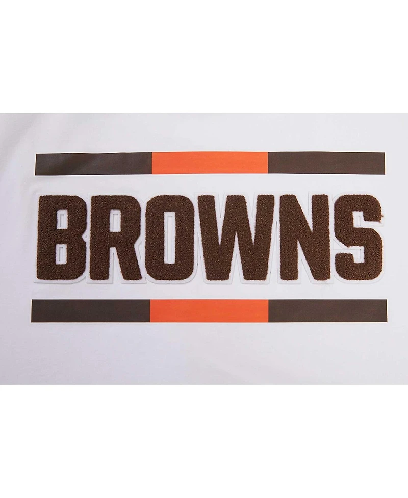Women's Pro Standard White Cleveland Browns New Helmet Capsule Cropped T-shirt