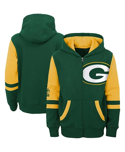 Big Boys Green Bay Packers Colorblock Full-Zip Hoodie
