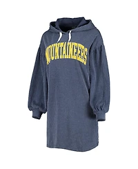 Women's Gameday Couture Navy Distressed West Virginia Mountaineers Game Winner Vintage-Like Wash Tri-Blend Dress