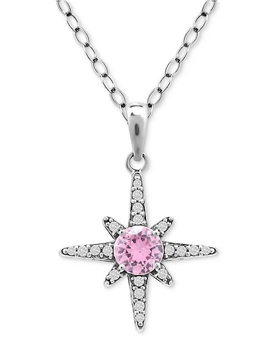 Giani Bernini Cubic Zirconia Celestial Star Pendant Necklace in Sterling Silver, 16" + 2" extender, Created for Macy's