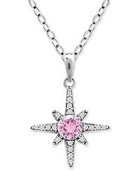 Giani Bernini Cubic Zirconia Celestial Star Pendant Necklace in Sterling Silver, 16" + 2" extender, Created for Macy's