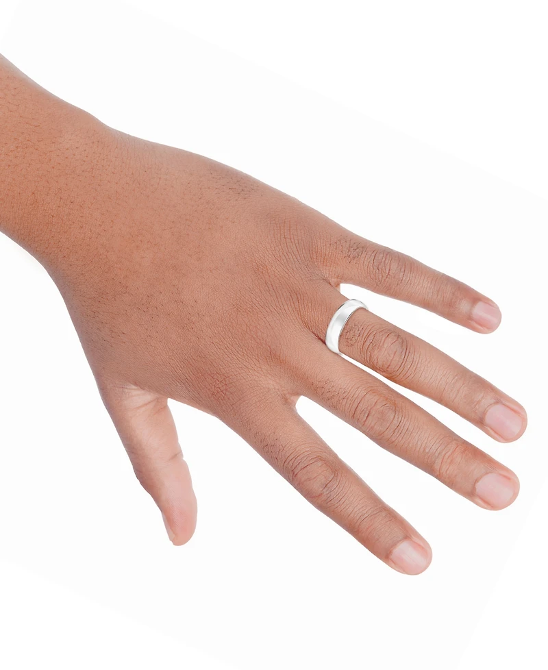 Men's Polished Comfort Fit Wedding Band in Platinum