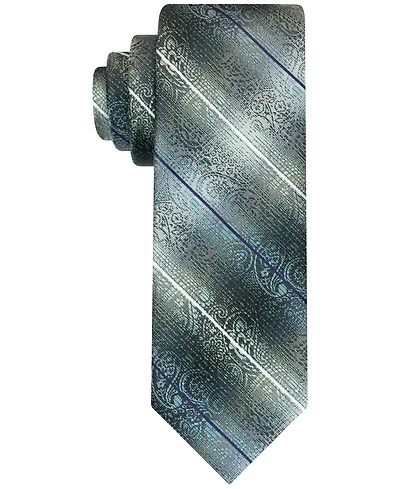 Van Heusen Men's Stripe Paisley Long Tie