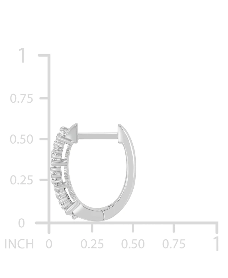 Lab Grown Small Diamond Hoop Earrings (1/2 ct. t.w.) in Sterling Silver or 14k Gold-Plated Sterling Silver