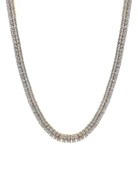 Diamond Double Row Necklace 1 Ct. T.W. In Sterling Silver Or 14k Gold Plated Silver