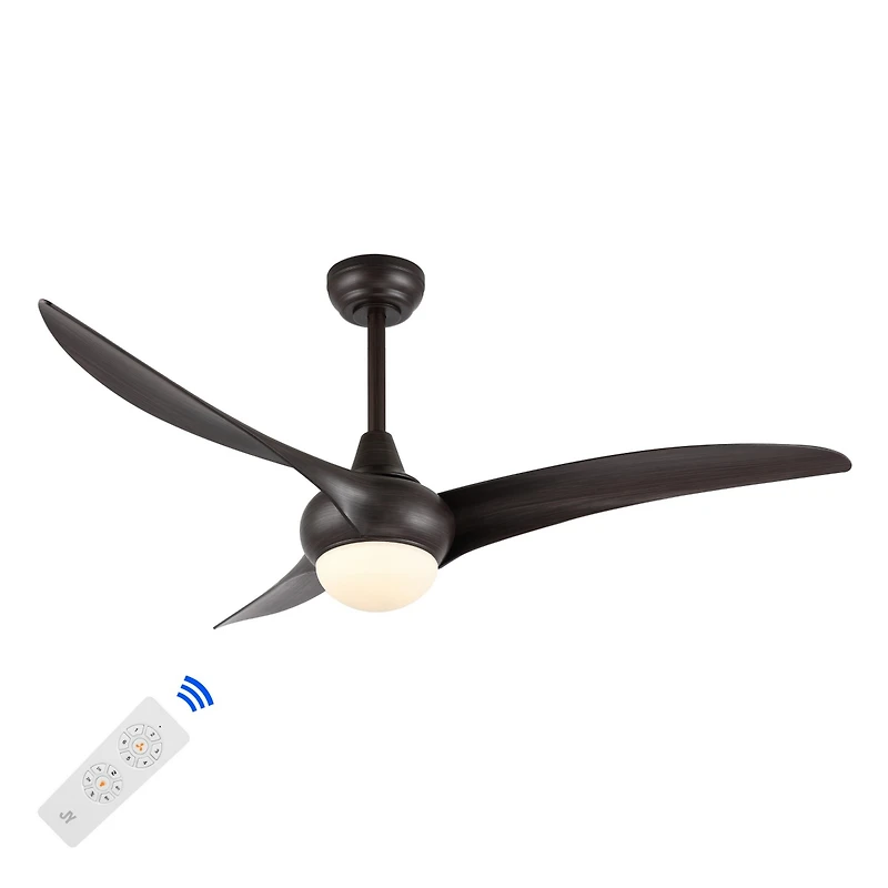 Jonathan Y Aviator Coastal Retro Iron/Plastic Swirl Integrated Led Ceiling Fan