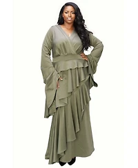 Plus Zeta Ruffled Drama Dress