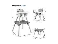 4-in-1 Convertible Baby High Chair with Removable Double Tray