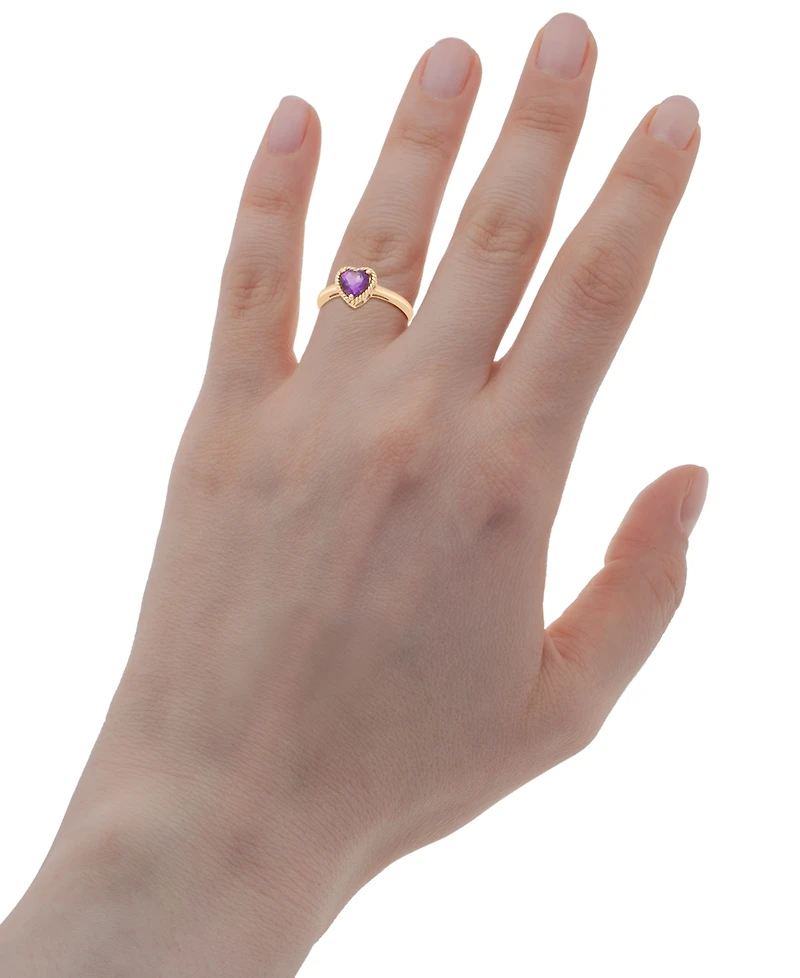 3-Pc. Set Amethyst Heart Pendant Necklace, Stud Earrings, & Matching Ring (2-1/5 ct. t.w.) in 14k Gold-Plated Sterling Silver