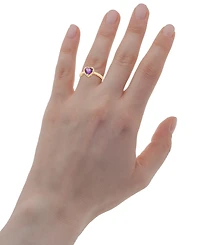 3-Pc. Set Amethyst Heart Pendant Necklace, Stud Earrings, & Matching Ring (2-1/5 ct. t.w.) in 14k Gold-Plated Sterling Silver