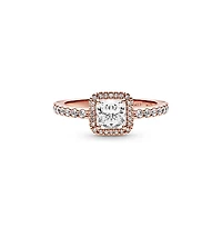 Pandora Cubic Zirconia Timeless Square Sparkle Halo Ring