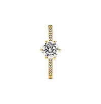 Pandora Cubic Zirconia Moments Clear Sparkling Crown Solitaire Ring